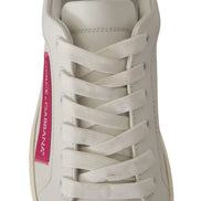 Dolce & Gabbana White Suede Leather Low Top Sneakers Shoes