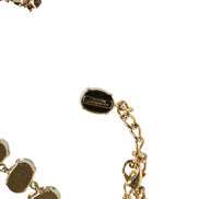 Dolce & Gabbana Gold Brass Link Chain Rose Petal Crystal Necklace