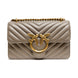 PINKO Γκρι Δερμάτινη Τσάντα Ώμου Love One Mini