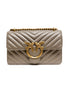 PINKO Γκρι Δερμάτινη Τσάντα Ώμου Love One Mini