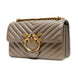 PINKO Γκρι Δερμάτινη Τσάντα Ώμου Love One Mini