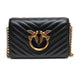 PINKO Μαύρη Δερμάτινη Τσάντα Ώμου Love Click Mini