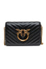 PINKO Μαύρη Δερμάτινη Τσάντα Ώμου Love Click Mini