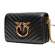 PINKO Μαύρη Δερμάτινη Τσάντα Ώμου Love Click Mini