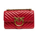 PINKO Red Leather Love One Mini Shoulder Bag