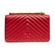PINKO Red Leather Love One Mini Shoulder Bag
