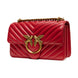 PINKO Red Leather Love One Mini Shoulder Bag