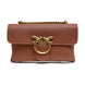PINKO Brown Leather Love Boucle Riga Shoulder Bag