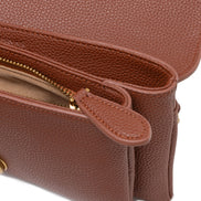 PINKO Brown Leather Love Boucle Riga Shoulder Bag