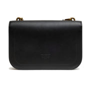 PINKO Black Leather Love Bell Classic Shoulder Bag