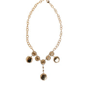 Dolce & Gabbana Gold Crystal Clock Pendant Statement Jewelry Necklace