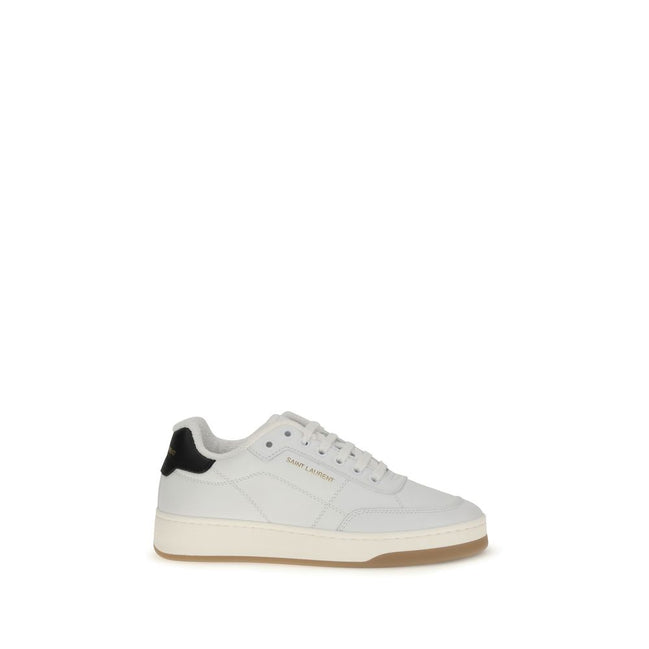 Saint Laurent Λευκά Δερμάτινα Μοσχαρίσια Χαμηλά Sneakers Bos Taurus
