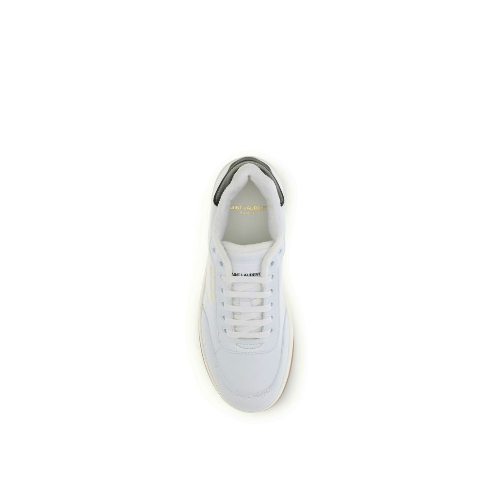 Saint Laurent Λευκά Δερμάτινα Μοσχαρίσια Χαμηλά Sneakers Bos Taurus