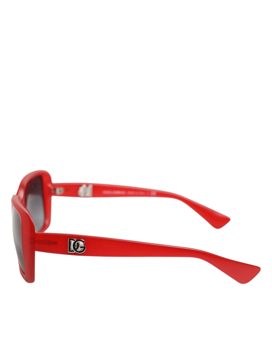 Γυαλιά Ηλίου Dolce & Gabbana DG6093 Κόκκινα Ορθογώνια με Φακούς σε Απόχρωση του Γκρι