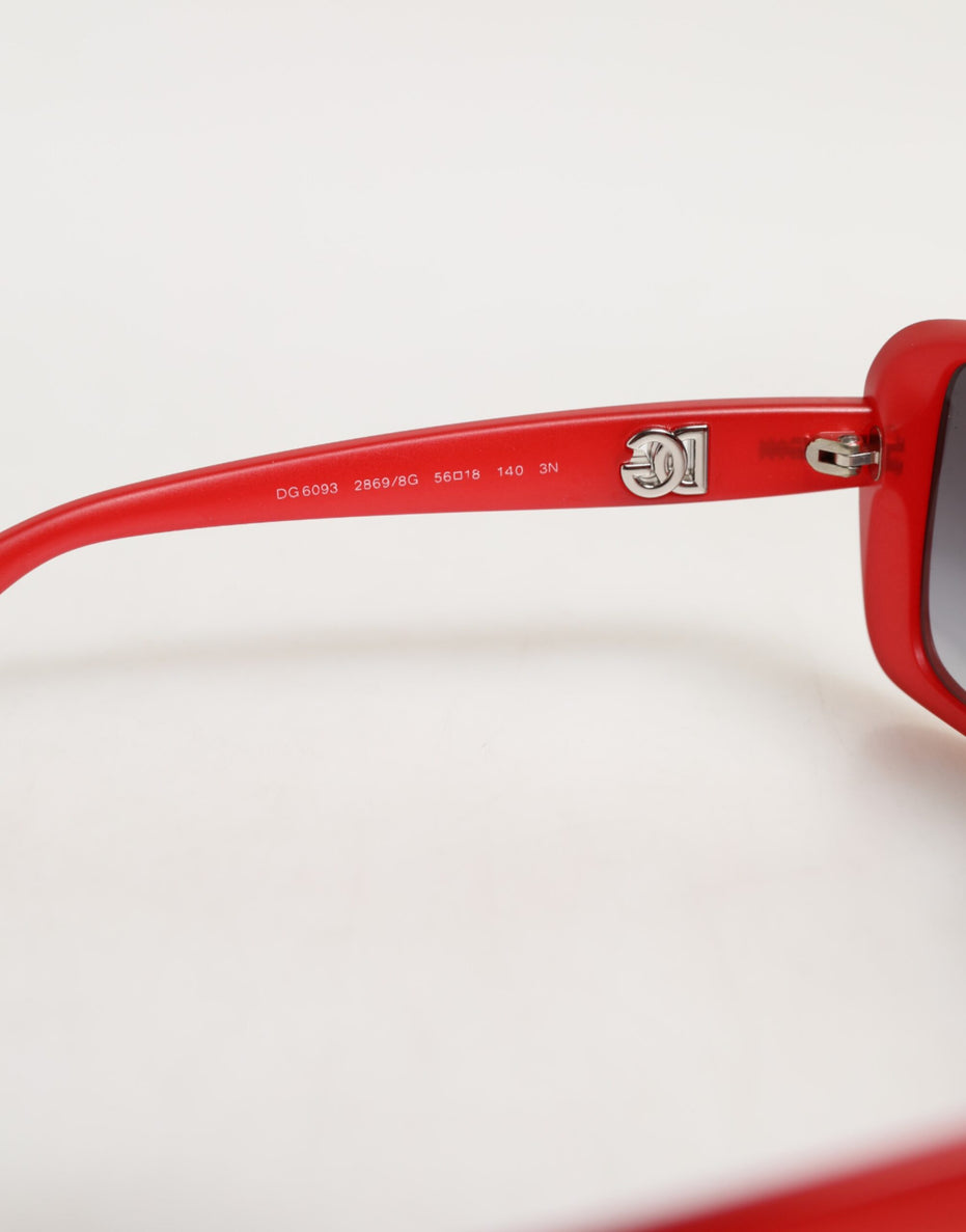 Γυαλιά Ηλίου Dolce & Gabbana DG6093 Κόκκινα Ορθογώνια με Φακούς σε Απόχρωση του Γκρι
