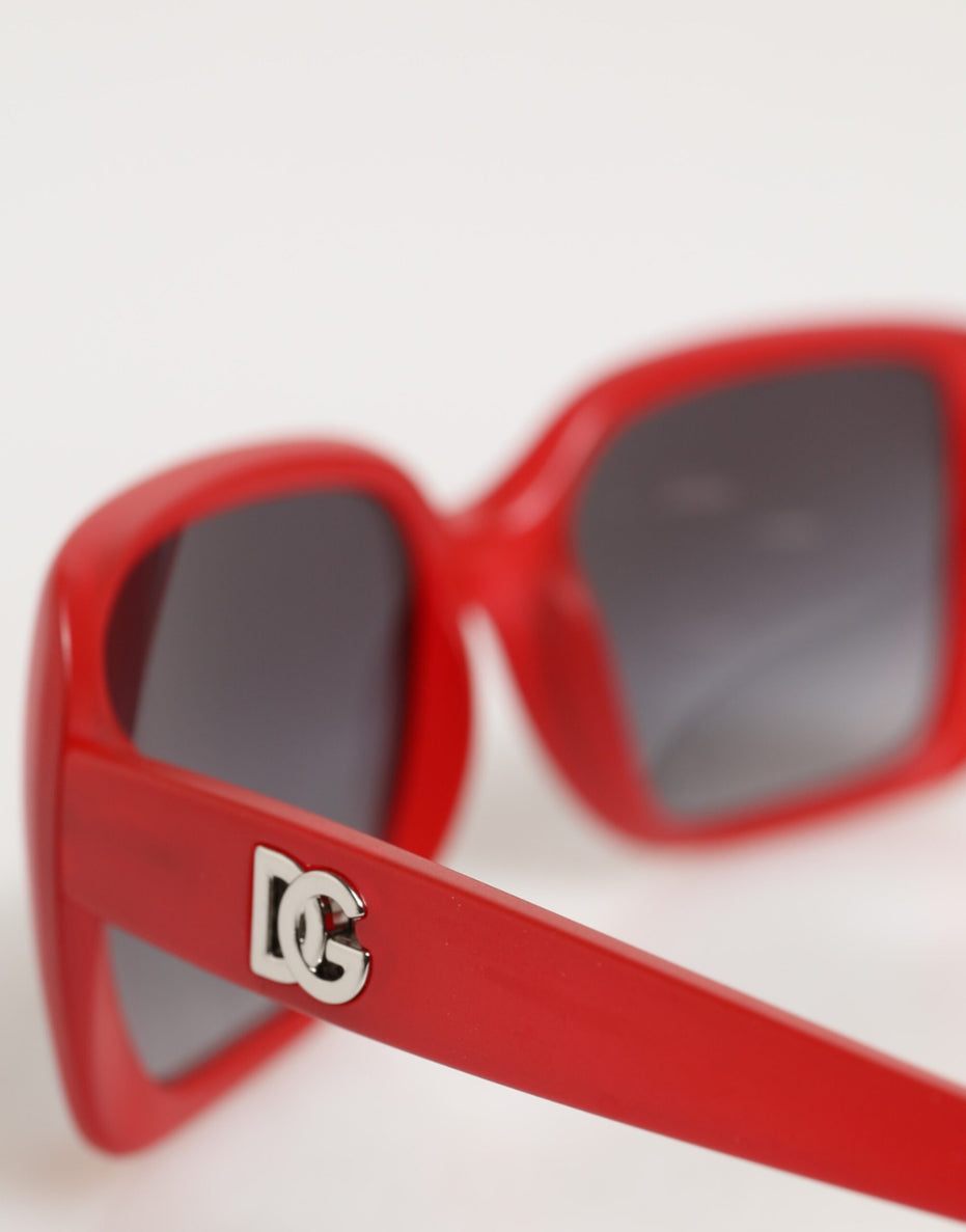 Γυαλιά Ηλίου Dolce & Gabbana DG6093 Κόκκινα Ορθογώνια με Φακούς σε Απόχρωση του Γκρι