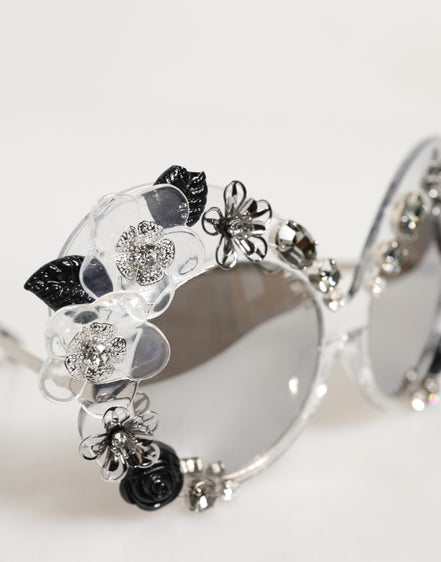 Γυαλιά ηλίου Dolce & Gabbana DG4292 διαφανή με στρογγυλά κρύσταλλα και λουλούδια