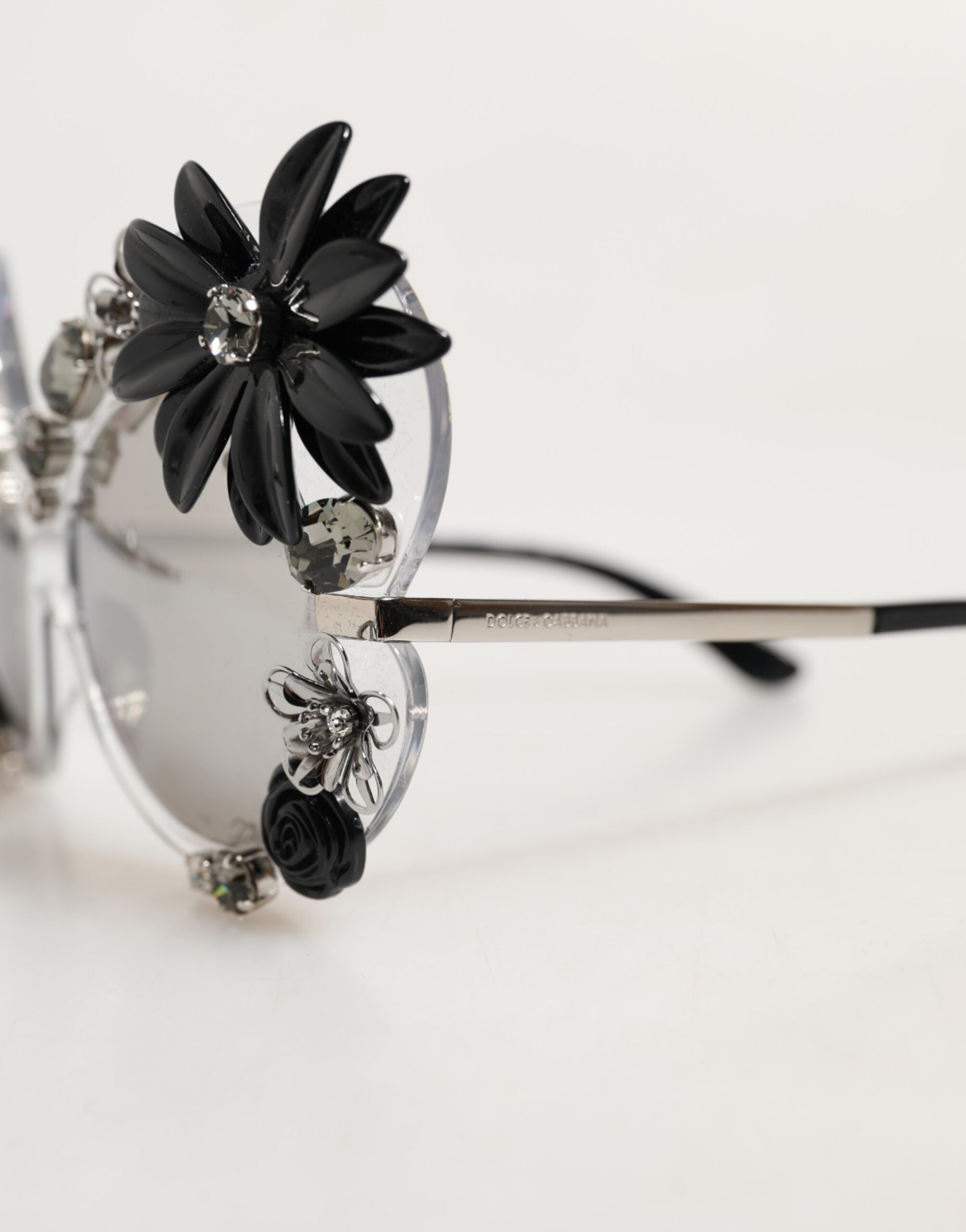 Dolce & Gabbana Διαφανή Στρογγυλά Γυαλιά Ηλίου DG4292 με Κρυστάλλινα Λουλούδια
