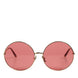 Dolce & Gabbana Pink Gold Metal Round Shades Eyewear Sunglasses