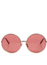 Dolce & Gabbana Pink Gold Metal Round Shades Eyewear Sunglasses