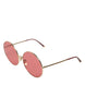 Dolce & Gabbana Pink Gold Metal Round Shades Eyewear Sunglasses