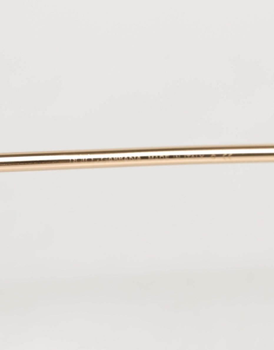 Dolce & Gabbana Pink Gold Metal Round Shades Eyewear Sunglasses