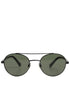 Dolce & Gabbana Matte Black Steel Frame Gray Lens Sunglasses