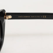 Γυαλιά ηλίου Dolce & Gabbana μαύρα Re-Edition DNA σε στυλ cat-eye