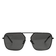 Dolce & Gabbana Black Metal Frame Square Lenses Shades Eyewear Sunglasses