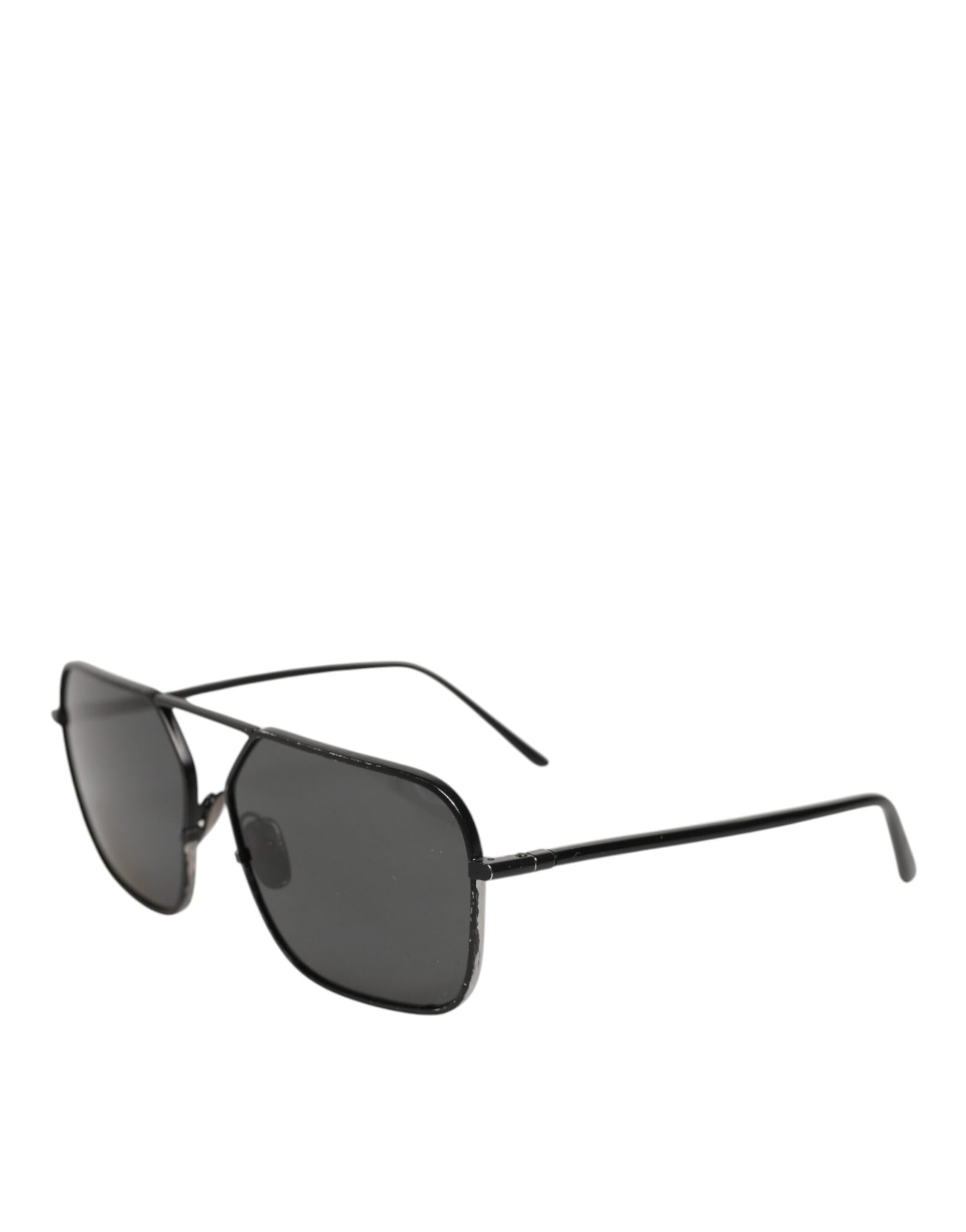 Dolce & Gabbana Black Metal Frame Square Lenses Shades Eyewear Sunglasses
