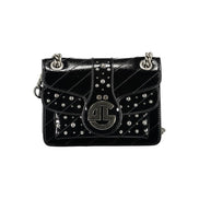 Gaelle Paris Black Polyurethane Women Shoulder Bag