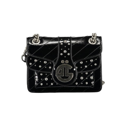 Gaelle Paris Black Polyurethane Women Shoulder Bag