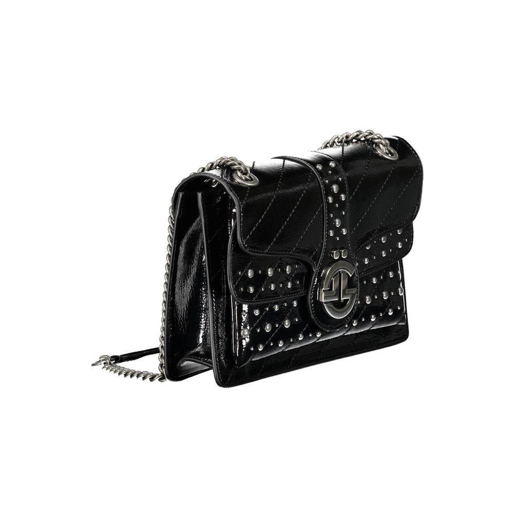 Gaelle Paris Black Polyurethane Women's Bag