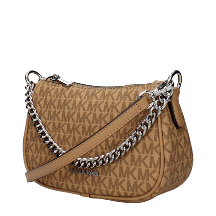 Τσάντα χειρός Michael Kors από καφέ ύφασμα