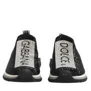 Dolce & Gabbana Black Silver Slip On Sorrento Sneakers Shoes