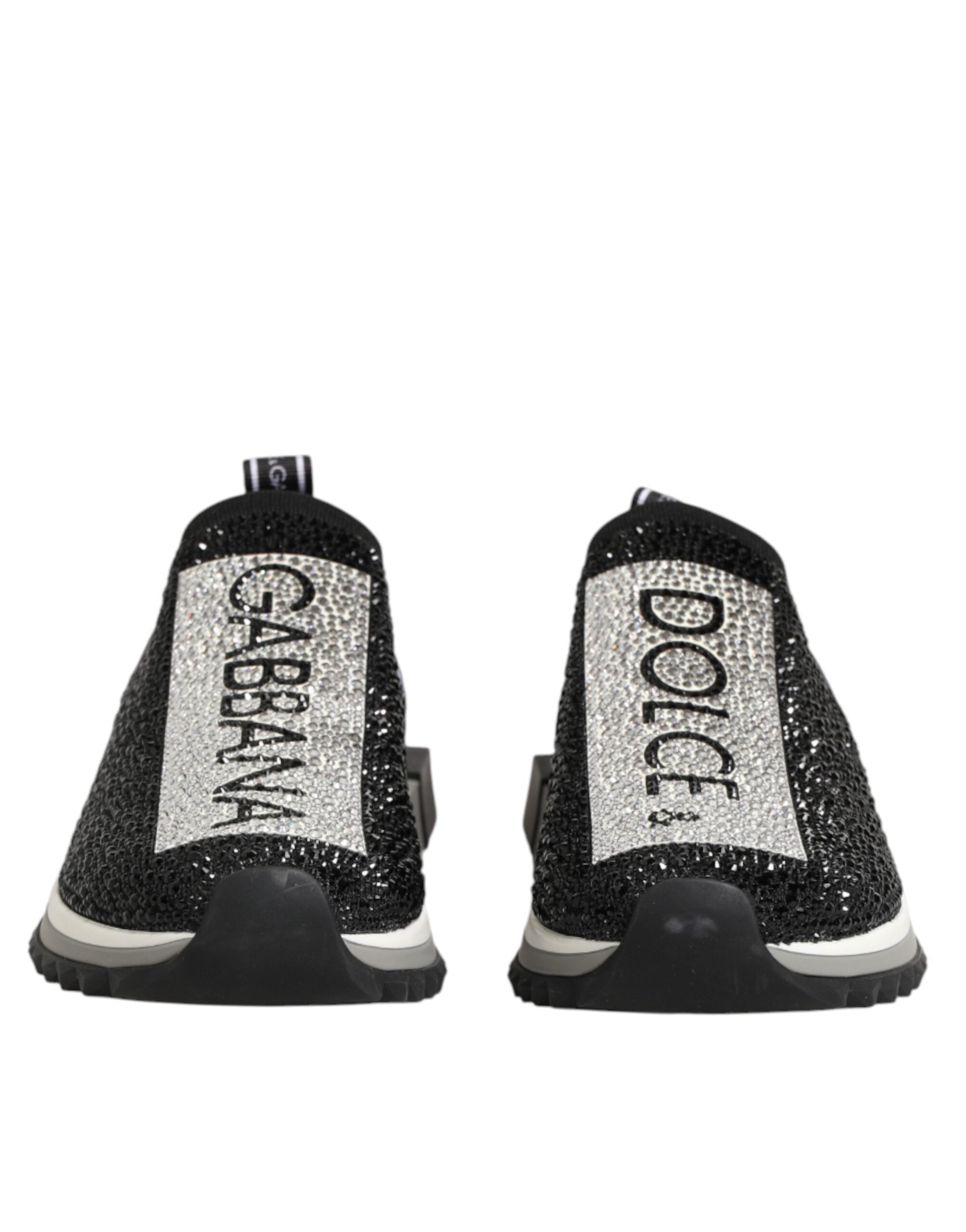 Dolce & Gabbana Μαύρα Ασημί Slip On Αθλητικά Παπούτσια Sorrento