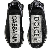 Dolce & Gabbana Black Silver Slip On Sorrento Sneakers Shoes