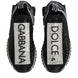 Dolce & Gabbana Μαύρα Ασημί Slip On Αθλητικά Παπούτσια Sorrento