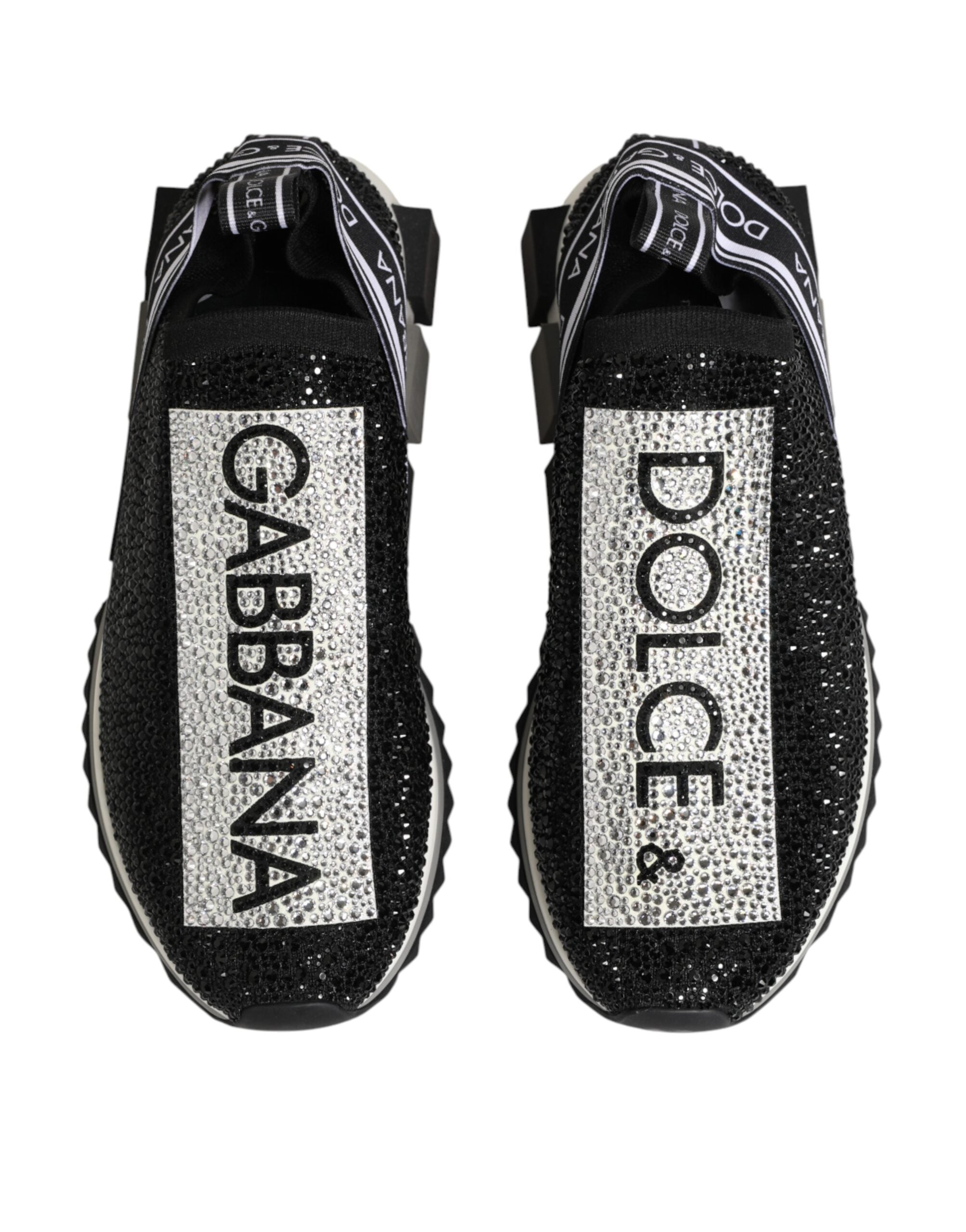 Dolce & Gabbana Μαύρα Ασημί Slip On Αθλητικά Παπούτσια Sorrento