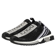 Dolce & Gabbana Black Silver Slip On Sorrento Sneakers Shoes
