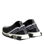 Dolce & Gabbana Black Silver Slip On Sorrento Sneakers Shoes