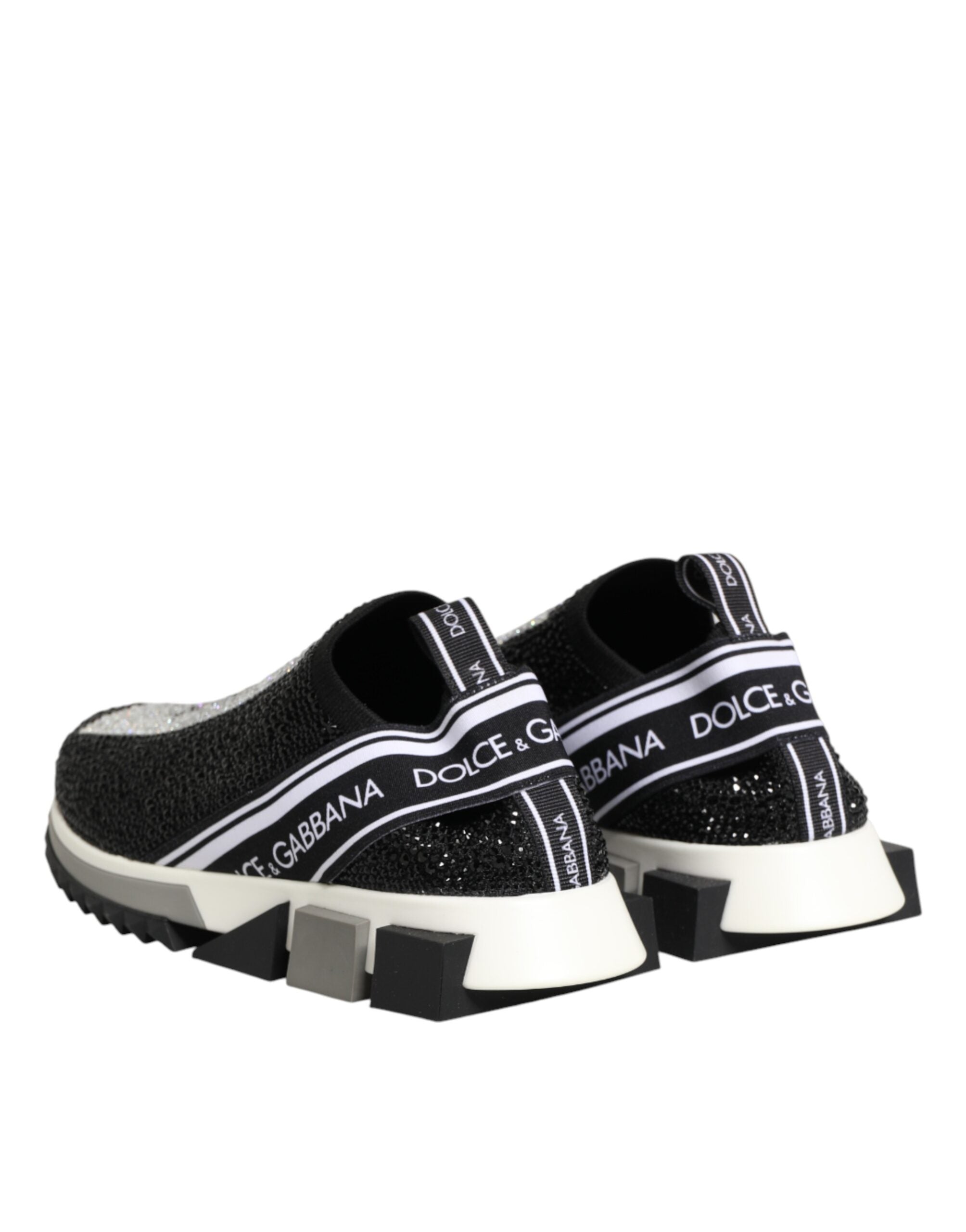 Dolce & Gabbana Μαύρα Ασημί Slip On Αθλητικά Παπούτσια Sorrento