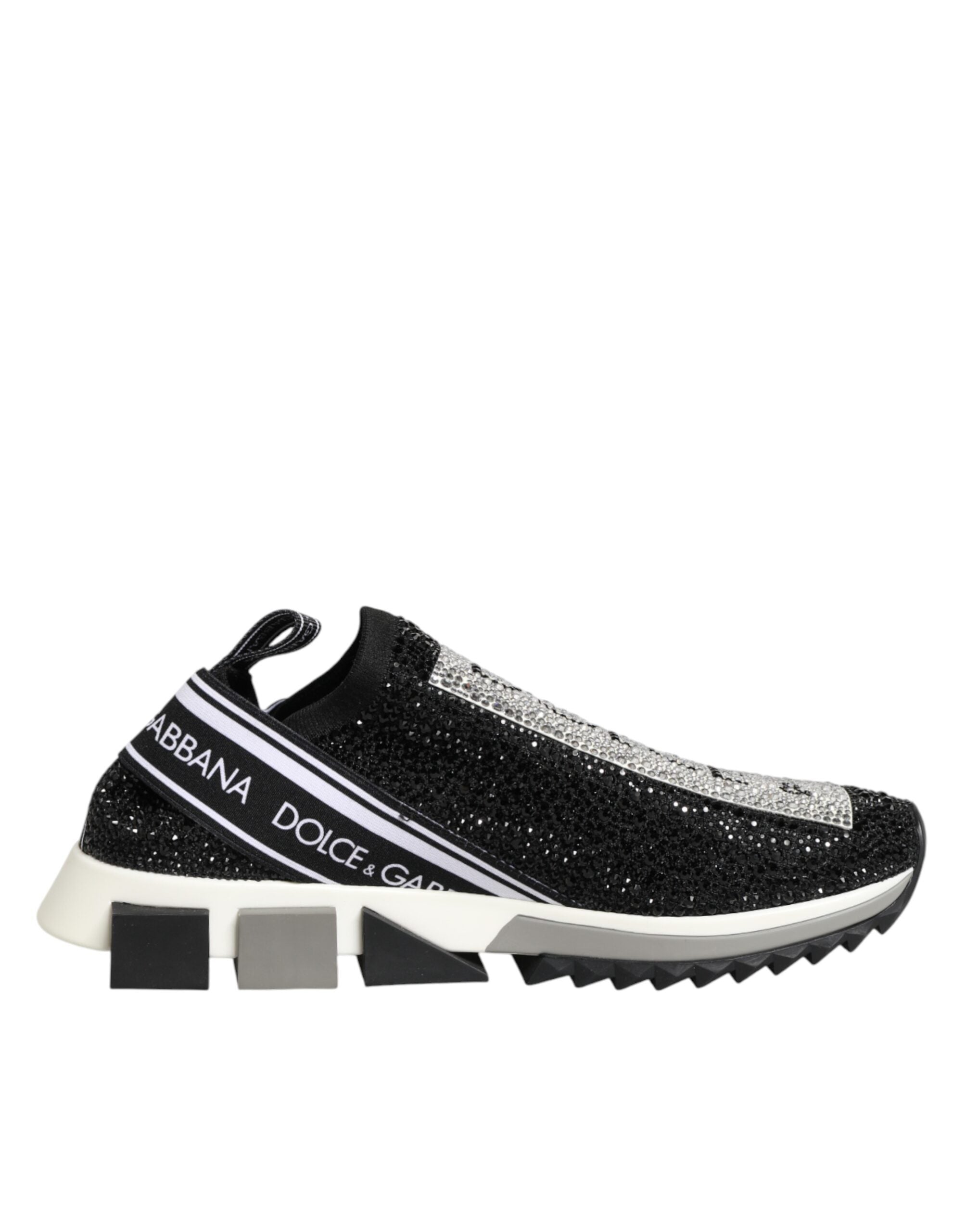 Dolce & Gabbana Μαύρα Ασημί Slip On Αθλητικά Παπούτσια Sorrento