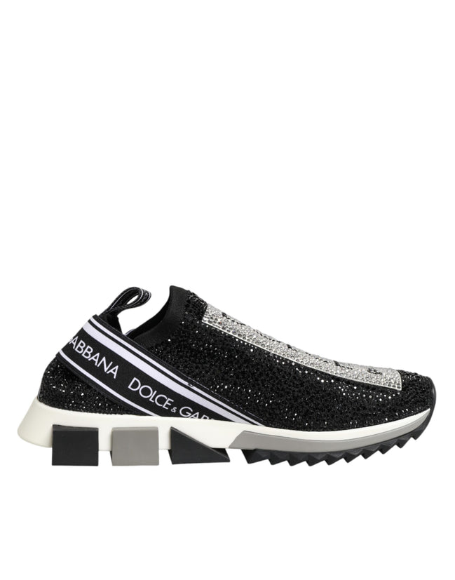 Dolce & Gabbana Μαύρα Ασημί Slip On Αθλητικά Παπούτσια Sorrento