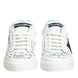 Dolce & Gabbana Λευκά Δερμάτινα Χαμηλά Sneakers με Γκράφιτι