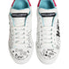 Dolce & Gabbana Λευκά Δερμάτινα Χαμηλά Sneakers με Γκράφιτι