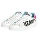 Dolce & Gabbana Λευκά Δερμάτινα Χαμηλά Sneakers με Γκράφιτι
