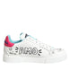Dolce & Gabbana Λευκά Δερμάτινα Χαμηλά Sneakers με Γκράφιτι