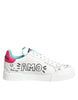 Dolce & Gabbana Λευκά Δερμάτινα Χαμηλά Sneakers με Γκράφιτι