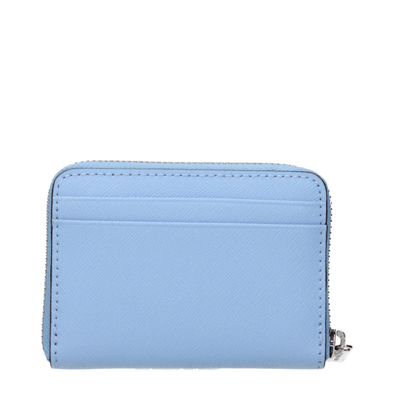 Θήκη καρτών Michael Kors από ανοιχτό μπλε δέρμα
